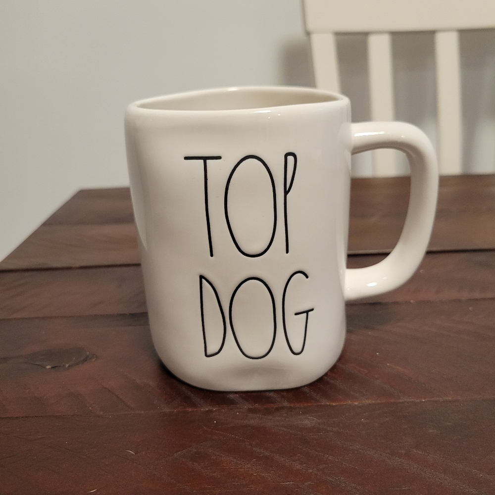 Rae Dunn TOP DOG white mug BNWT